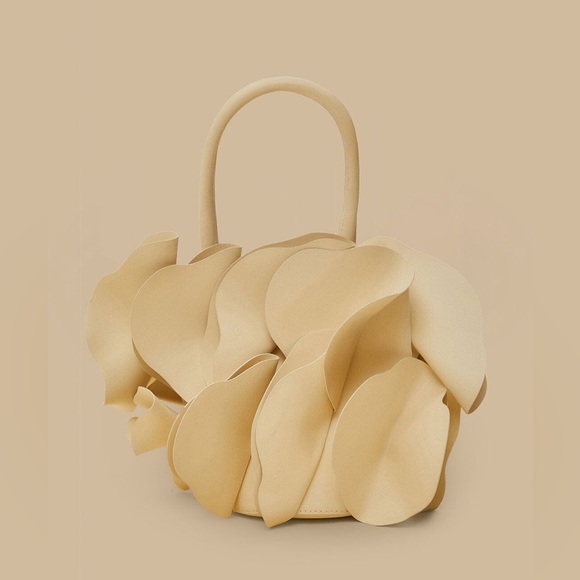 Farm Rio Ivory Leather Flower Bag